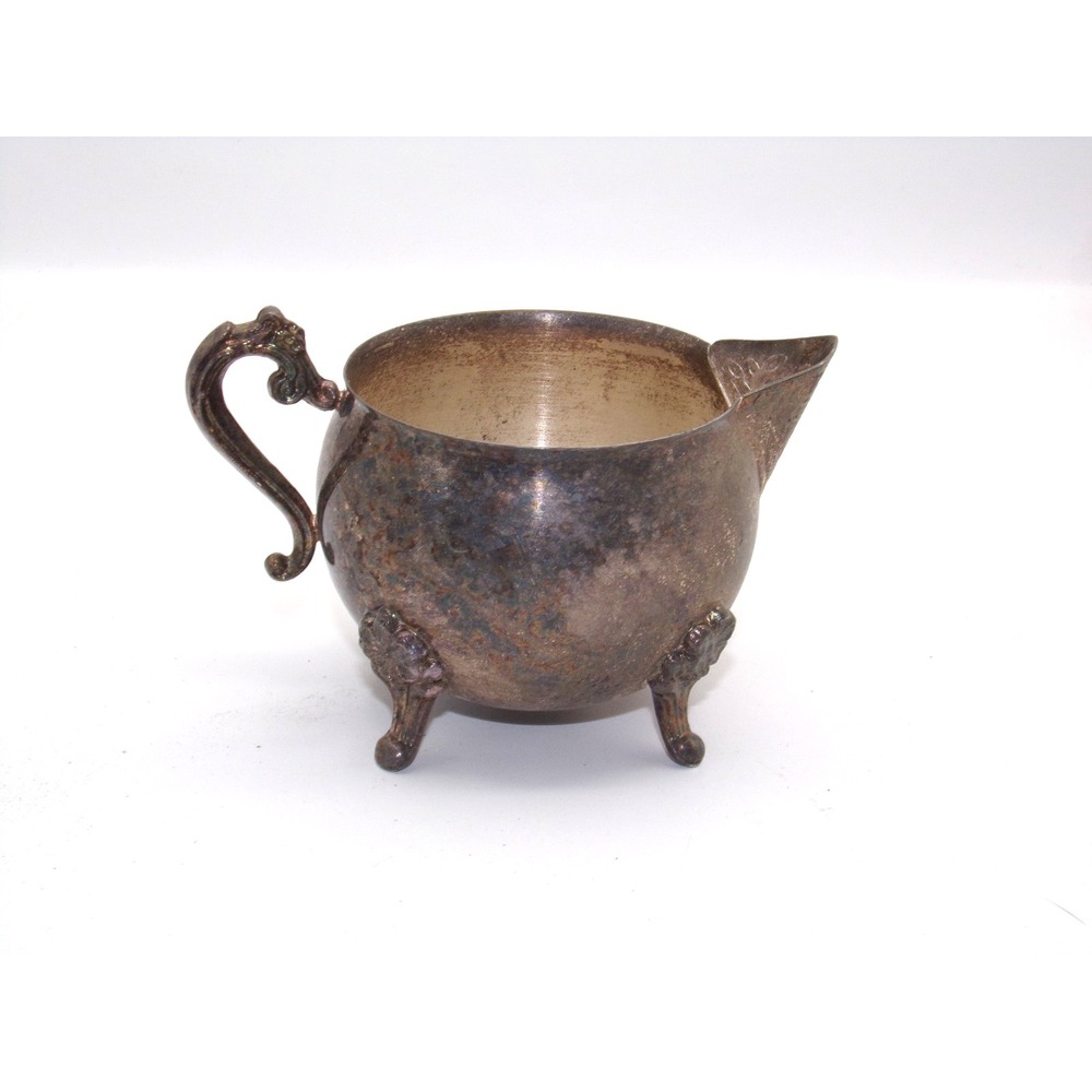 Vintage Leonard Silverplate Floral Footed Creamer
